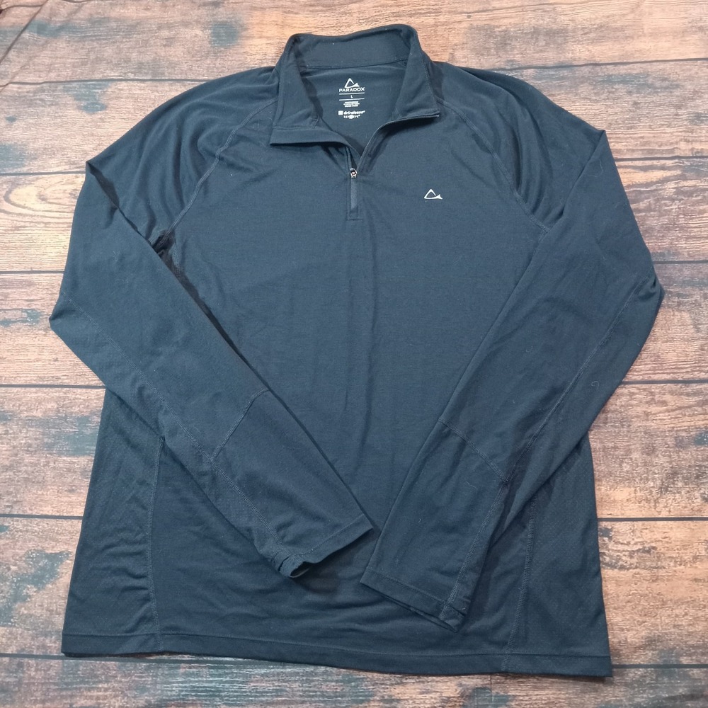 Paradox 1/4 Zip‎ Long Sleeve Pullover Sweater Women's Large Black